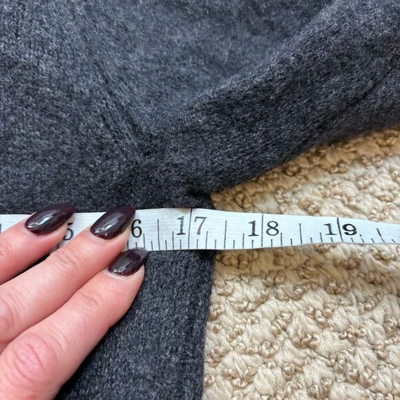 Ladies Saks Fifth Ave Grey Cashmere Two Way Zipper Cardigan Size Medium - Picture 7 of 13
